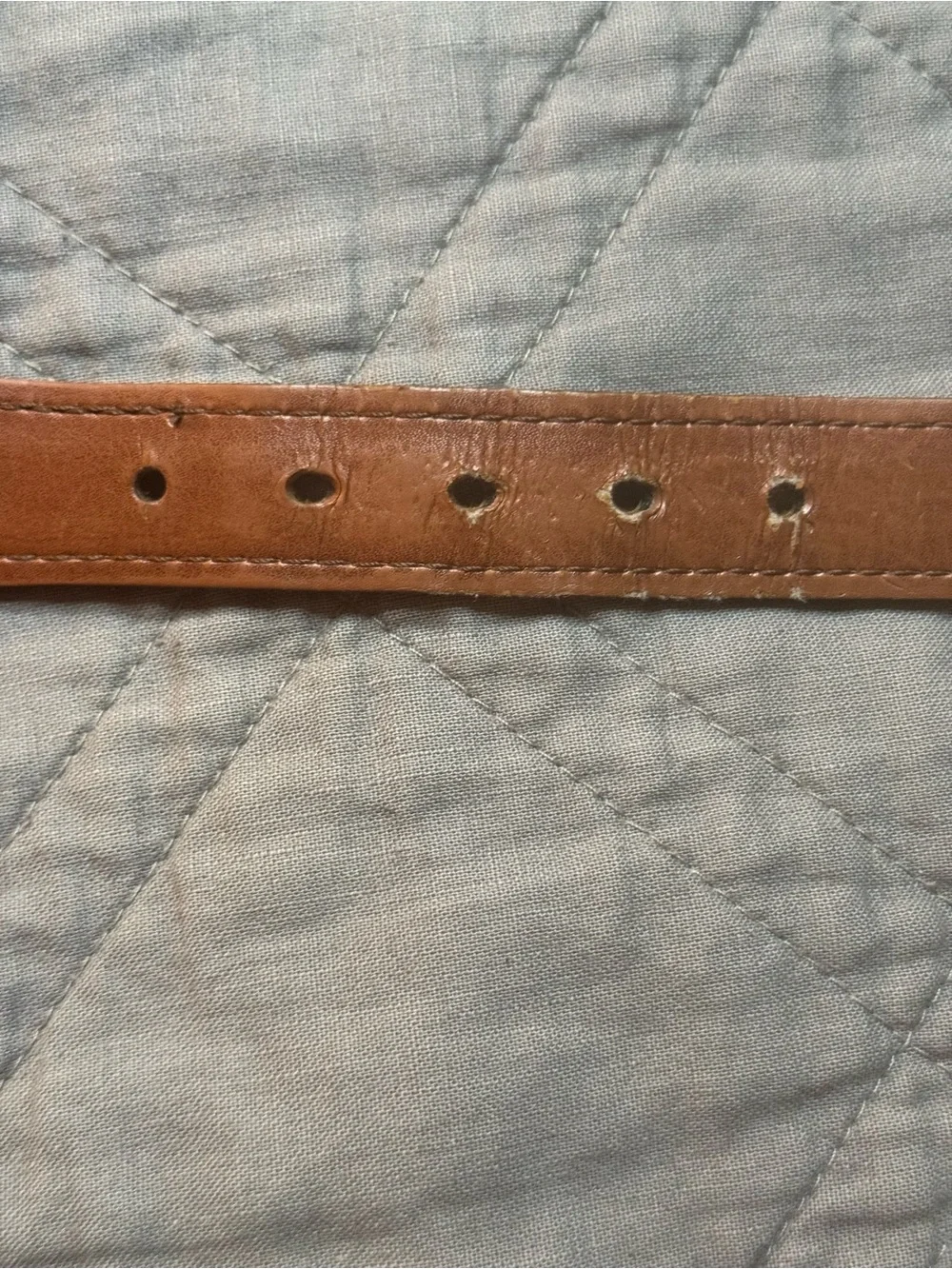 The Belted Cow Co Mens Belt Size 36/90 Lobster Print Brass Buckle Brown Blue